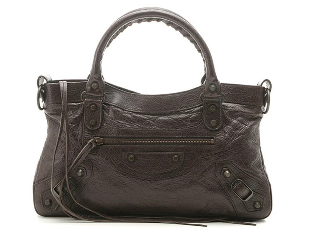 Balenciaga The First Shoulder Bag Dark Brown Leather SJ